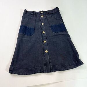 Surface to Air Skirt Womens 40 Black Button-Front A-Line Midi 90s Y2K